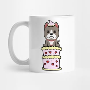 Grey dog Jumping out of a cake Mug